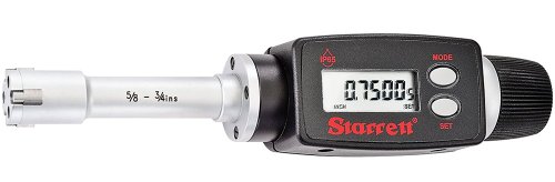Starrett 780XTZ-750 3 Noktalı Kontak 1/4-12 İnç Aralığı, Sabit Örs Elektronik İç Mikrometre