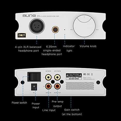 aune X7s 2021 A Sınıfı Kulaklık Amplifikatörü Dengeli XLR Çıkışı 6.35 mm Kulaklık Çıkışı / RCA Preamp Çıkışı Hat Çıkışı / RCA Hat Girişi,