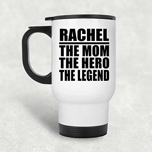 Designsify Rachel Anne Kahraman Efsane, Beyaz Seyahat kupa 14 oz Paslanmaz Çelik termos kupa, hediyeler için Doğum Günü Yıldönümü Noel