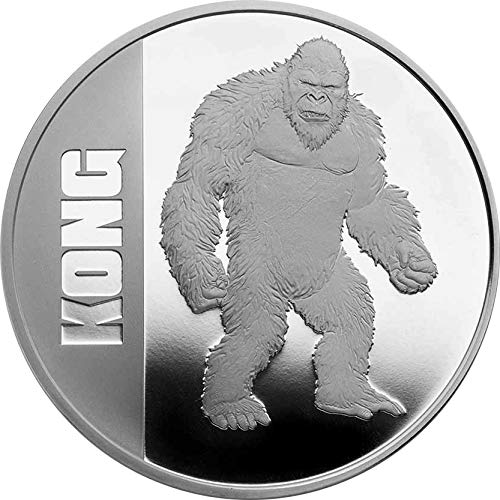 2021 DE Godzilla Vs Kong PowerCoin Kong 1 Oz Gümüş Sikke 2 $ Niue 2021 1 Oz Geçirmez