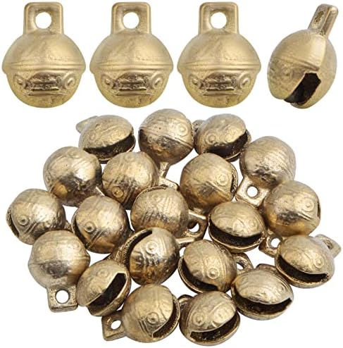 KMOSPAD 20 Adet Vintage Bronz Jingle Bells Takılar Tibet Pirinç Hint Bells Orta Zanaat Bells Kolye Pet köpek tasması Bells İşçiliği