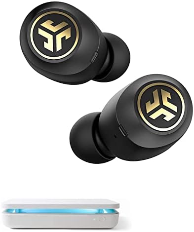 JLab JBuds Hava Simgesi Şarj Kılıflı Gerçek Kablosuz İmza Bluetooth Kulaklıklar, Siyah ve Altın, IP55 Ter Direnci, Bluetooth 5.0, Stereo