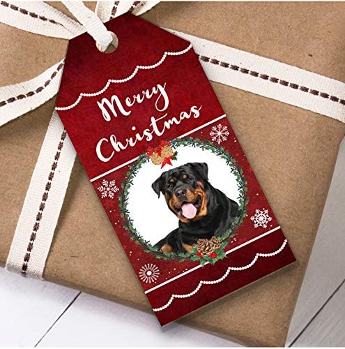 Rottweiler Köpek Noel Hediyesi Etiketleri (Mevcut İyilik Etiketleri)