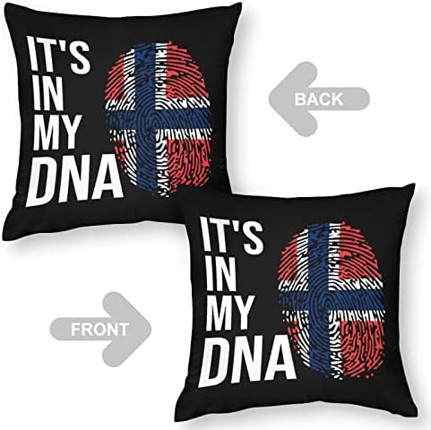 Bu Benim DNA Norveç Bayrağı Kare Yastık Kılıfı polyester yastık Kapakları Atmak Yastık Kapakları kanepe dekoru