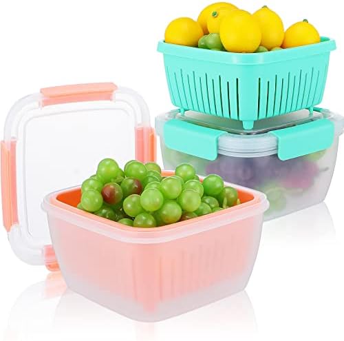 2 Adet 1.5 L/50 oz Berry Sepeti Berry Kase Meyve Süzgeç kapaklı konteyner Berry Konteyner Kutusu Meyve ve Sebzeleri Buzdolabında Saklamak