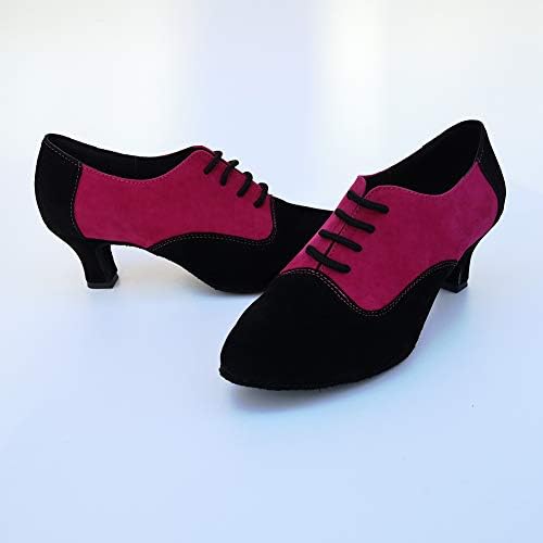 HİPPOSEUS Latin Dans Ayakkabıları ile Kadınlar için Kapalı Toe Lace up Balo Salonu Latin Salsa Tango Dans Uygulama Ayakkabı Düşük Topuk,