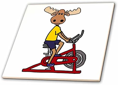 Spin Döngüsü Spin Sınıf Kapalı Bisiklet Bisiklet üzerinde 3dRose Komik Sevimli Geyik - Fayans (ct_350334_1)