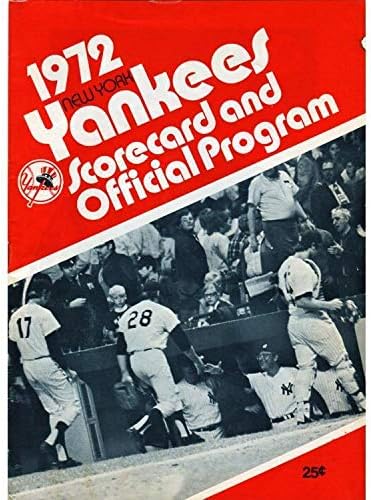 1972 Yankees İmzasız Puan Kartı ve Resmi Program-MLB Programları