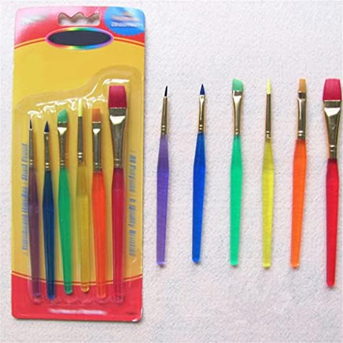 RENSLAT 6 Renkli Suluboya Boya Fırçaları Farklı Şekil Yuvarlak Sivri Ucu Naylon Saç Boyama Fırça Seti Sanat Malzemeleri (Renk: Renkler,