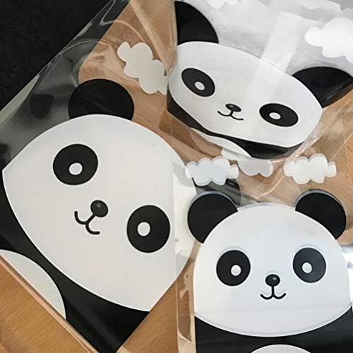 Abaodam 100 Adet Panda Desen Şeker Torbaları Şeffaf Ambalaj Poşetleri Kendinden Yapışkanlı hediye kesesi Ekmek Çerez Şeker Aperatifler