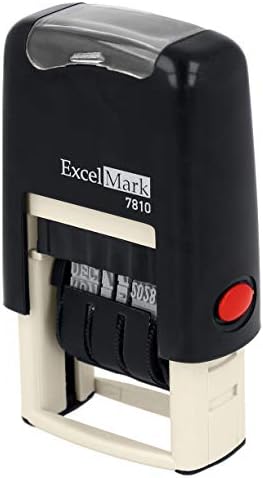 ExcelMark 7810 Kendinden Mürekkepli Kauçuk Tarih Damgası-Nakliye, Alma, Son Kullanma ve Son Kullanma Tarihleri için Harika (Kırmızı
