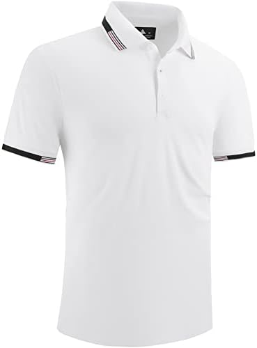 WENTTUO Erkek Golf polo tişörtler Düğmeli Golf Tees Kısa Kollu POLO GÖMLEK Üst S / M / L / XL / XXL