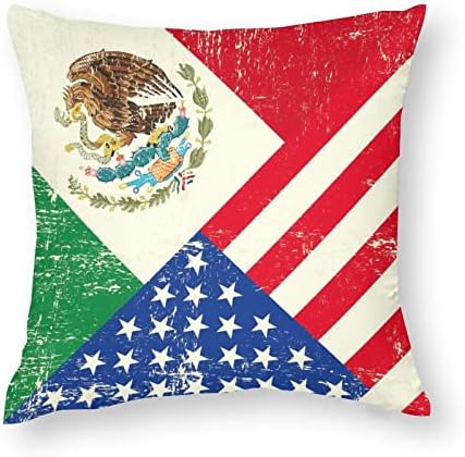 ABD ve Meksika Bayrağı 2 Set Atmak Yastık Kapakları Kare Yastık Yastık Kılıfı Kanepe Kanepe Yatak Odası Araba Dekoratif