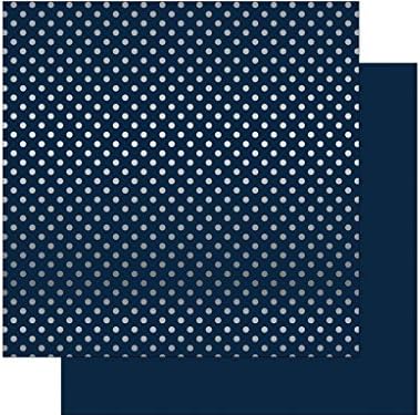 Echo Park Kağıt Şirketi Gümüş Folyo Nokta-Koyu Mavi