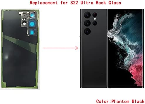 Galaxy S22 Ultra Arka Cam Kapak Konut Kapı Değiştirme Samsung Galaxy S22 Ultra 5G Arka Cam Kapak ile Önceden Yüklenmiş Bantlar (S22