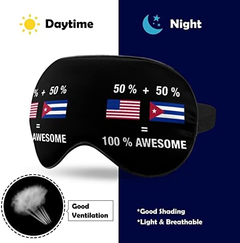 Amerikan Küba Başar Bayrak Uyku Maskesi Hafif Körü Körüne Maskesi Göz Maskesi Kapak Erkekler Kadınlar için Ayarlanabilir Kayış ile