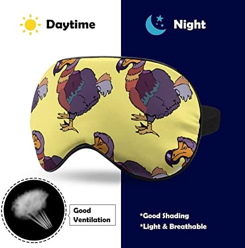 Mor Dodo Kuş Uyku Göz Maskesi göz bandı Ayarlanabilir Kayış ile Körü Körüne Uçak Seyahat için