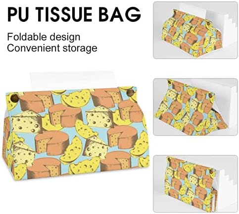 FunnyStar Peynir Desen PU mendil çantası Taşınabilir Doku Kutusu Kapağı Modern saklama kutusu Banyo Gece Standları Araba Ofis