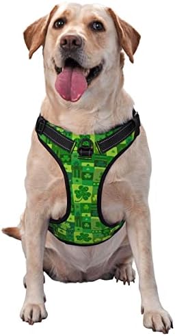 Köpek Koşum Aziz Patrick Günü Yeşil Renkler Pet Ayarlanabilir Açık Yelek Koşum Küçük