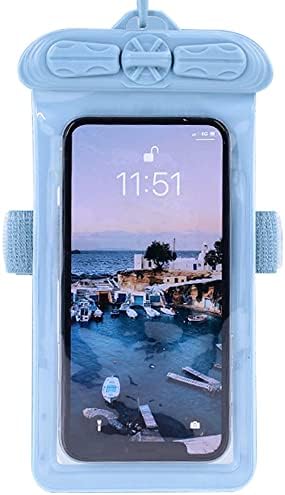 Vaxson telefon kılıfı ile Uyumlu BLU J4 2019 Su Geçirmez Kılıfı Kuru Çanta [Ekran Koruyucu Film] Mavi