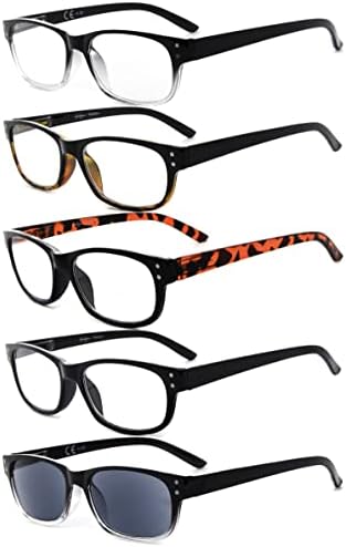 Eyekepper, Birlikte Verilen 5 Paket yaylı menteşelerde %10 Tasarruf Sağlar Erkekler için okuma gözlüğü ve 5 Paket Klasik Okuyucular