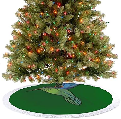 Karikatür Hummingbird Noel Ağacı Mat Etek Ağacı Taban Kapağı Püsküller ile Tatil Partisi için noel dekorasyonları 48 x 48
