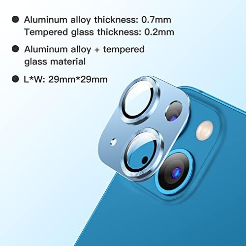 [2 Paket] Auleegeı Kamera Lens Koruyucusu iPhone 13 ile uyumlu 6,1 inç＆ iPhone 13mini 5,4 inç [9H Premium Temperli Cam] [Çizilmez]