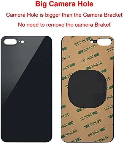 Gün-pazar 2 ADET Arka Cam Değiştirme için iPhone 8 Artı arka kapak Cam (5.5 İnç) ile Önceden Yüklenmiş Bant ve Onarım Araçları (Uzay