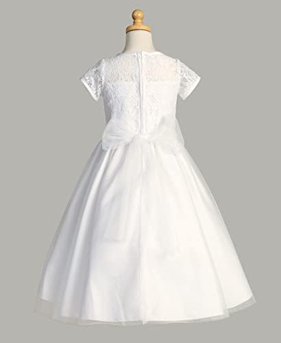 Pembe Prenses İlk Communion Elbise Kızlar için 7-16 Dantel Kutsal 1st Elbise Beyaz Boyutu Vestidos de Primera Comunion para Niñas