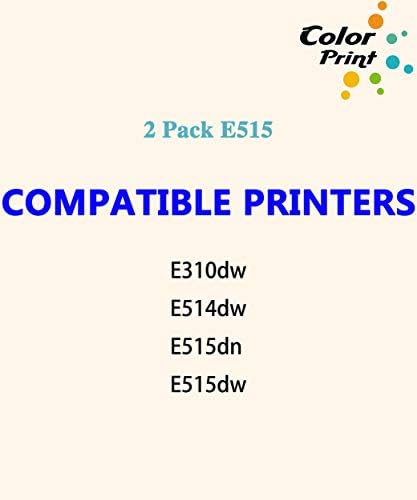(2-Pack, Siyah) uyumlu ColorPrint E515DW Toner Kartuşu Dell E310dw E310 E514dw E515dn E515 593-BBKD Lazer Yazıcı