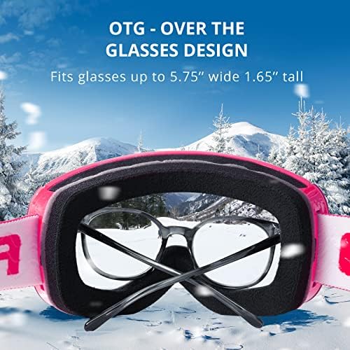 AKASO OTG Kayak Gözlüğü, Snowboard Gözlüğü, Mag-Pro Manyetik Değiştirilebilir Lensler, Erkekler ve Kadınlar için kar gözlüğü