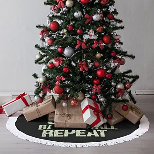 Yiyin Uyku Basketbol Tekrar Noel Ağacı Mat Etek Ağacı Taban Kapağı Püsküller ile Tatil Partisi için noel dekorasyonları 48 x 48