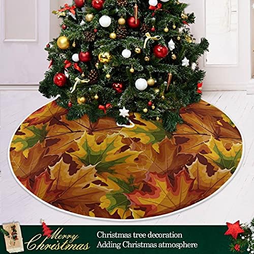Sonbahar Yaprakları Şükran Günü Noel Ağacı Etek 36 inç/48 inç Ev Dekor Noel Ağacı Etek Mat Noel Süslemeleri için Tatil Noel Ağacı Süsleri
