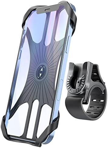 Acrhkoor Bisiklet Telefon Tutucu, 360° Dönebilen Ayarlanabilir Ayrılabilir Motosiklet Telefon Dağı, Evrensel Silikon Telefon Tutucu