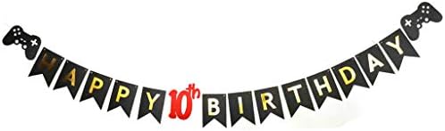 Video oyunu Mutlu 10th Doğum Günü Afiş 10 Yaşındaki Oyun Doğum Günü Süslemeleri Mutlu Yıllar video oyunu Parti Dekorasyon Malzemeleri