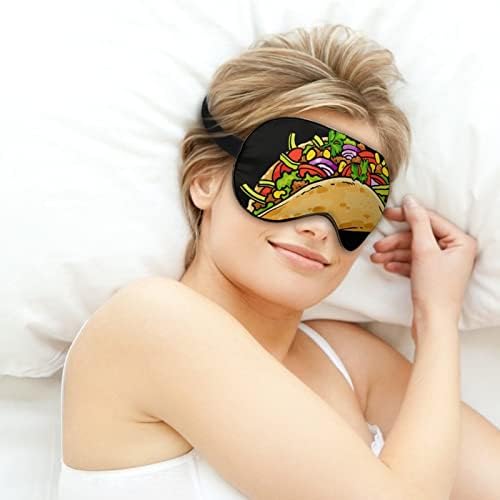 Meksika Taco Zemin Karşılamak Uyku Körü Körüne Maskesi Sevimli göz bandı Komik Gece Kapağı Ayarlanabilir Kayış ile Kadınlar Erkekler