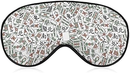 Mahjong Fayans Uyku Körü Körüne Maskesi Sevimli göz bandı Komik Gece Kapağı Ayarlanabilir Kayış ile Kadın Erkek için