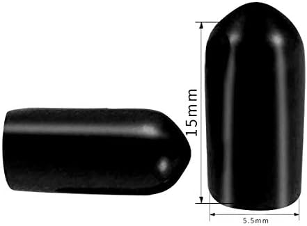 Vida Dişi Koruma Kılıfı PVC Kauçuk yuvarlak boru Cıvata kapatma başlığı Çevre Dostu Siyah 5.5 mm ID 20 adet