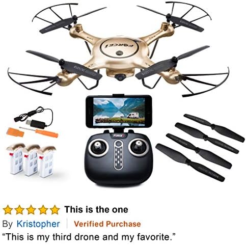 Yetişkinler ve Çocuklar için Kameralı Force1 Drones-Kameralı X5UW rc dört pervaneli helikopter Drone Canlı Video, 3 Pilli Yeni Başlayanlar