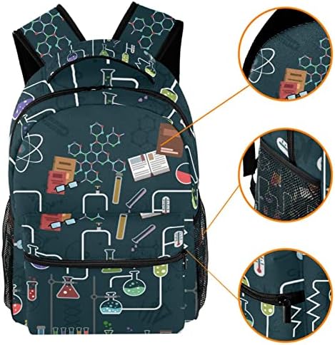 Sırt çantası Öğrencileri omuz çantaları Seyahat Çantası Koleji Okul Sırt Çantaları Rahat Sırt Çantası Kadın Erkek, Bilim Konsept Düz