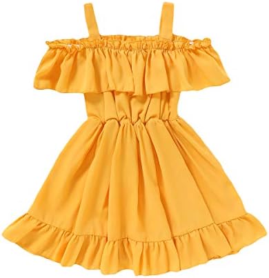 Toddler Bebek Kız yaz elbisesi Şifon Prenses Elbise Düz Renk Sundress