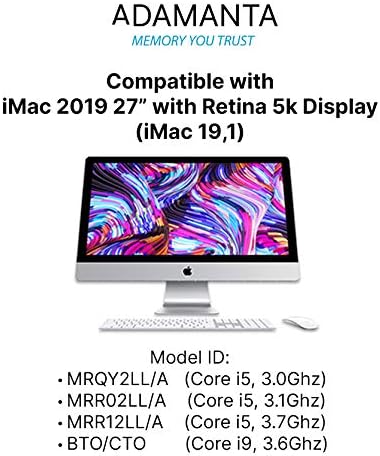 Adamanta 64 GB (2x32 GB) bellek Yükseltme için 2020 Apple iMac 27 w/Retina 5 K Ekran, 2019 Apple iMac 27 w / Retina 5 K Ekran, 2018