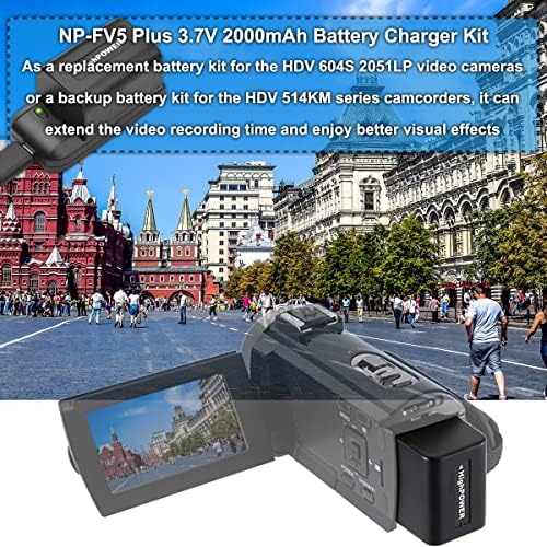 CofunKool Dijital Video Kamera Kamera Seyahat Şarj Cihazı ve 3.7 V 2000 mAh NP-FV5 Artı Şarj Edilebilir Lityum pil (NP-FV5 Artı / NP-FV5