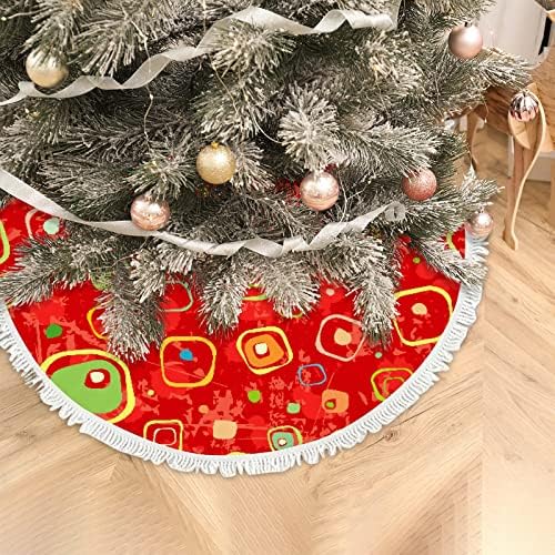 Baegutly Noel Ağacı Etek Yaka Hippi Kareler Kırmızı Noel Yeni Yıl Kış Ağacı Taban Mat Kapak için Noel Tatil Parti Dekorasyon Süs 48