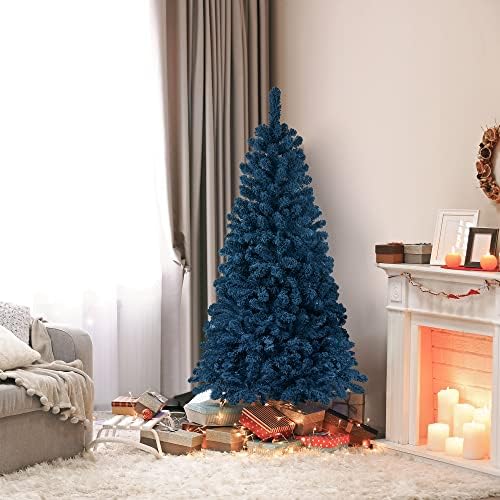 KI Mağaza Akın Mavi Noel Ağacı 6ft Yapay Vatansever Ağacı Akın Mavi Kar Aydınlatılmamış Başkanlar Günü için 4 Temmuz