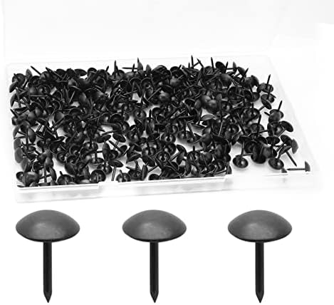 Rıerdge 500 Adet Metal Başparmak Meseleye Dekoratif Siyah, 7/16 İnç Vintage Başparmak Meseleye, ağır Döşeme Meseleye Kanepe Mobilya