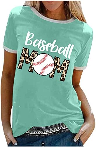 Kadınlar için üstleri Yaz Kısa Kollu Tee Üstleri Moda Grafik Beyzbol Anne Gömlek Tunik Tees Anne için