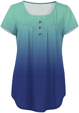 Kadın Fırfır Kısa Kollu Gömlek Kravat boya Gizlemek Göbek Dantelli Bluzlar Flowy Casual Tunik Üstleri giymek Tayt ile
