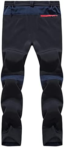 Erkek Sweatpants Moda Renk Patchwork Peluş Kalınlaşmış Su Geçirmez Yumuşak Kabuk Polar Açık Spor Tırmanma Pantolon