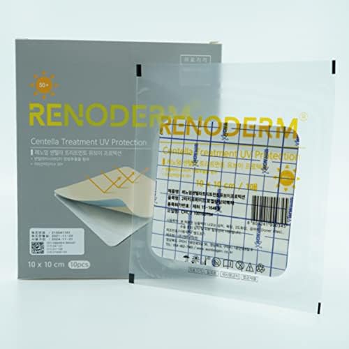 [Kazandı Biyojen] RENODERM Centellatreatment UV Koruması, Hidrokolloid Pansuman Pedleri (3. 9x3. 9 inç, 10 adet)